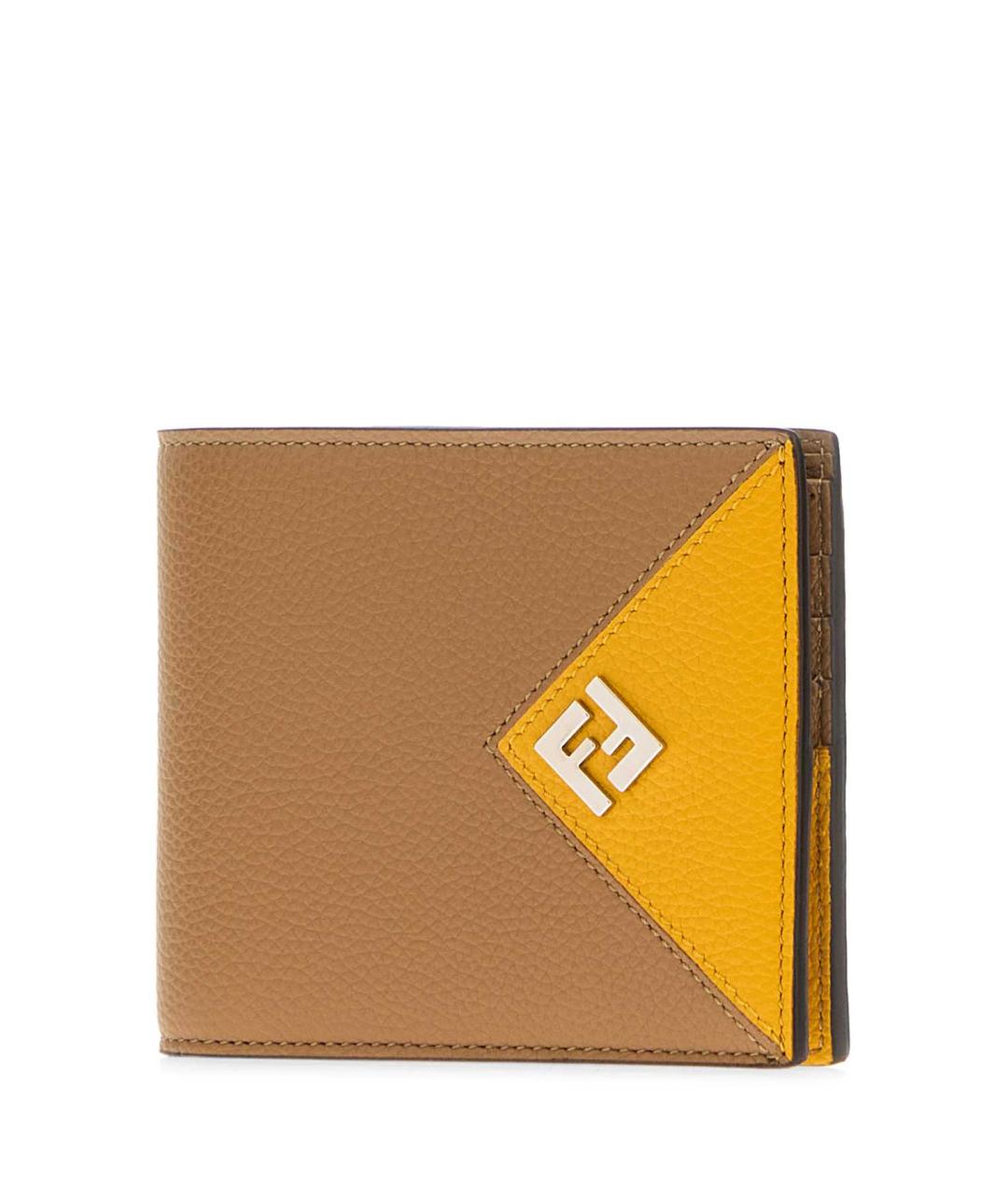 FENDI Бежевый кожаный кошелек, фото 2