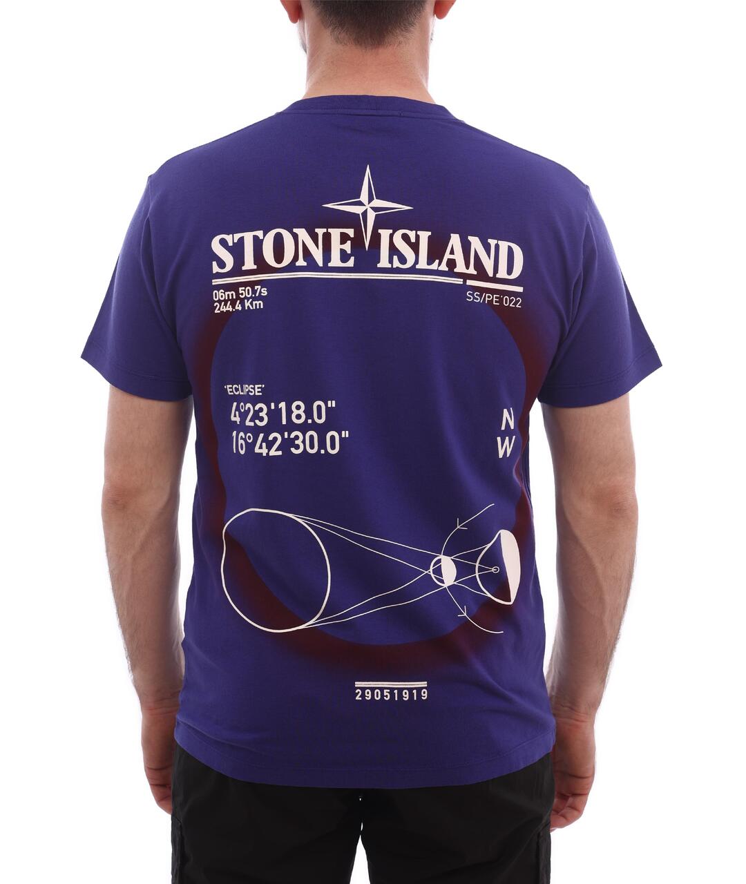 STONE ISLAND Синяя хлопковая футболка, фото 5