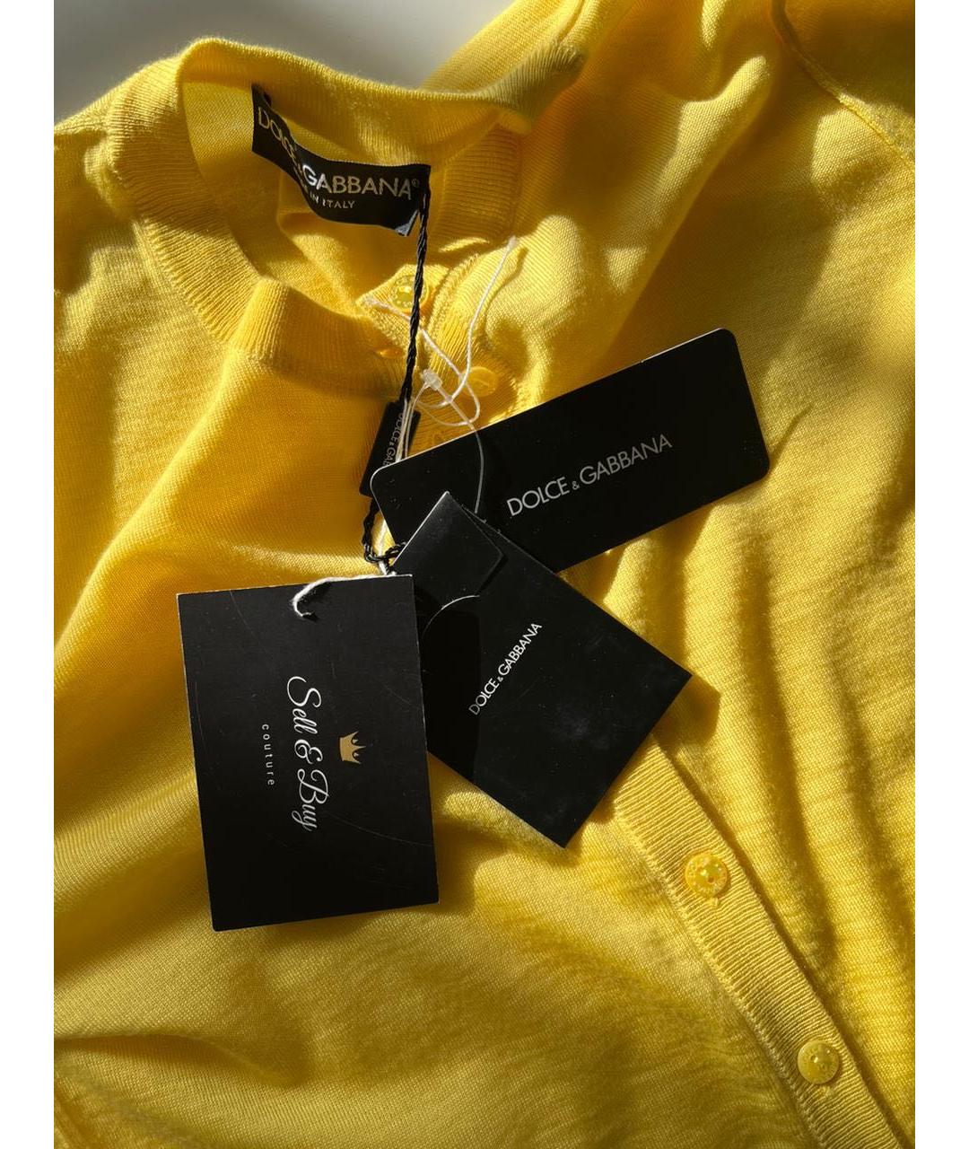 DOLCE&GABBANA Желтый кашемировый кардиган, фото 7