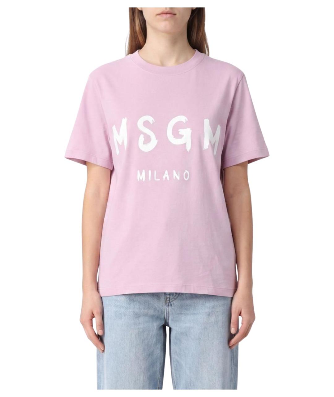 MSGM Розовая хлопковая футболка, фото 2