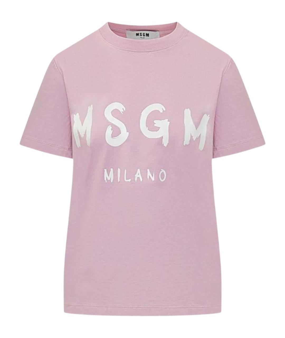 MSGM Розовая хлопковая футболка, фото 1