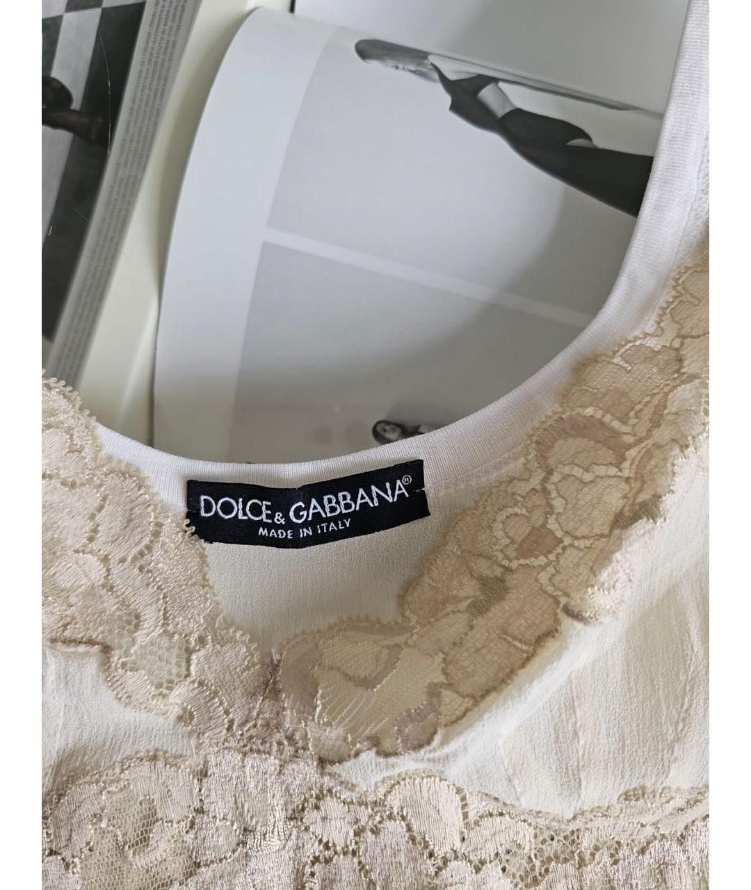 DOLCE&GABBANA Белая хлопковая футболка, фото 3