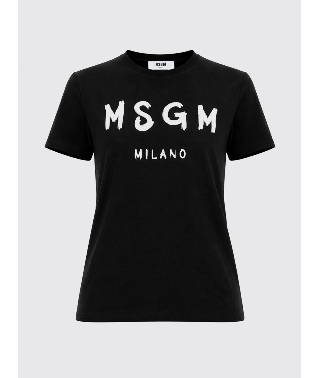 MSGM Черная хлопковая футболка, фото 2