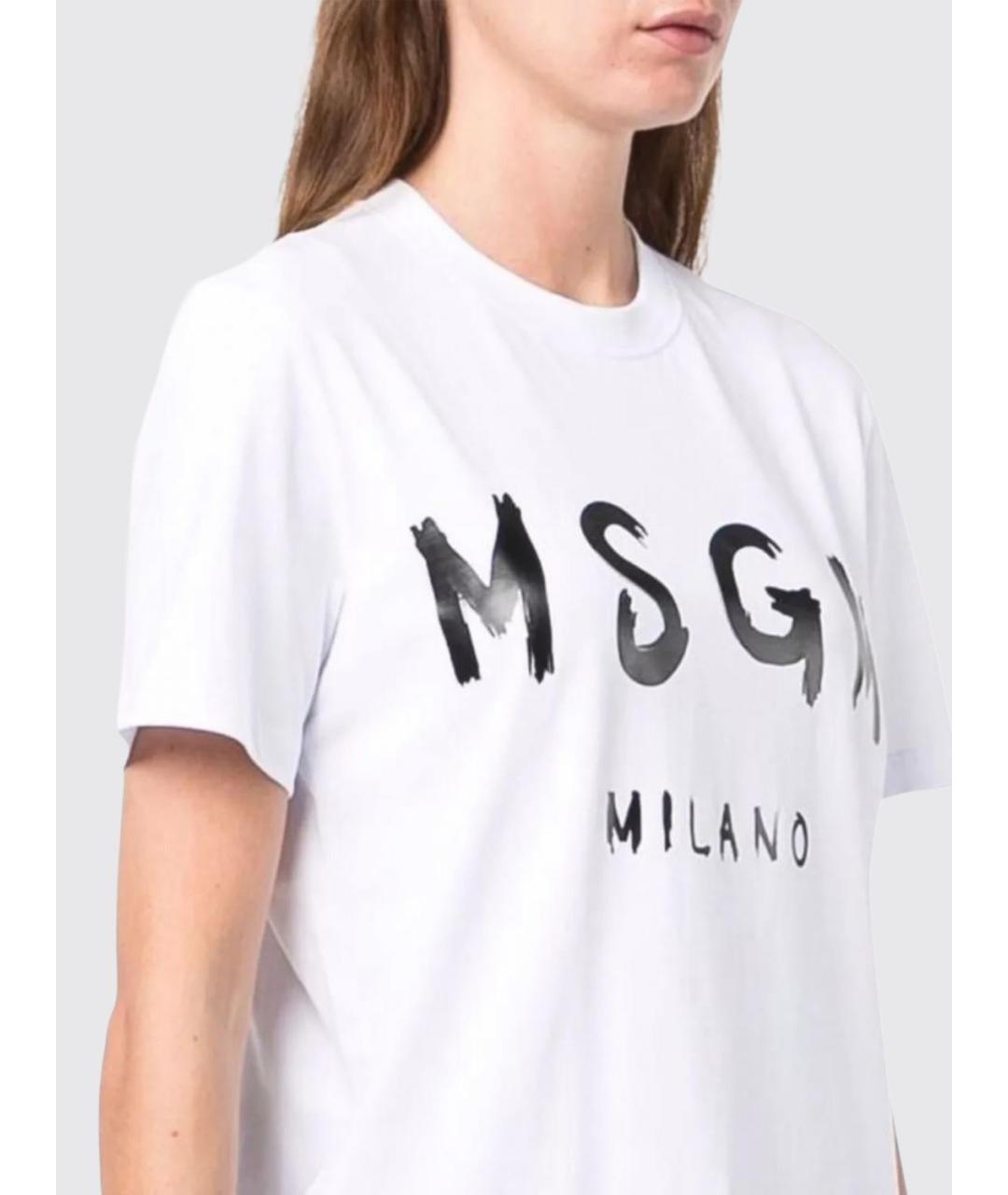 MSGM Белая хлопковая футболка, фото 3