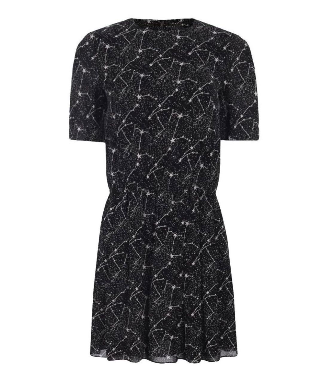 SAINT LAURENT Черное шелковое повседневное платье, фото 1