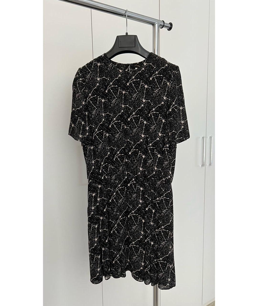 SAINT LAURENT Черное шелковое повседневное платье, фото 5