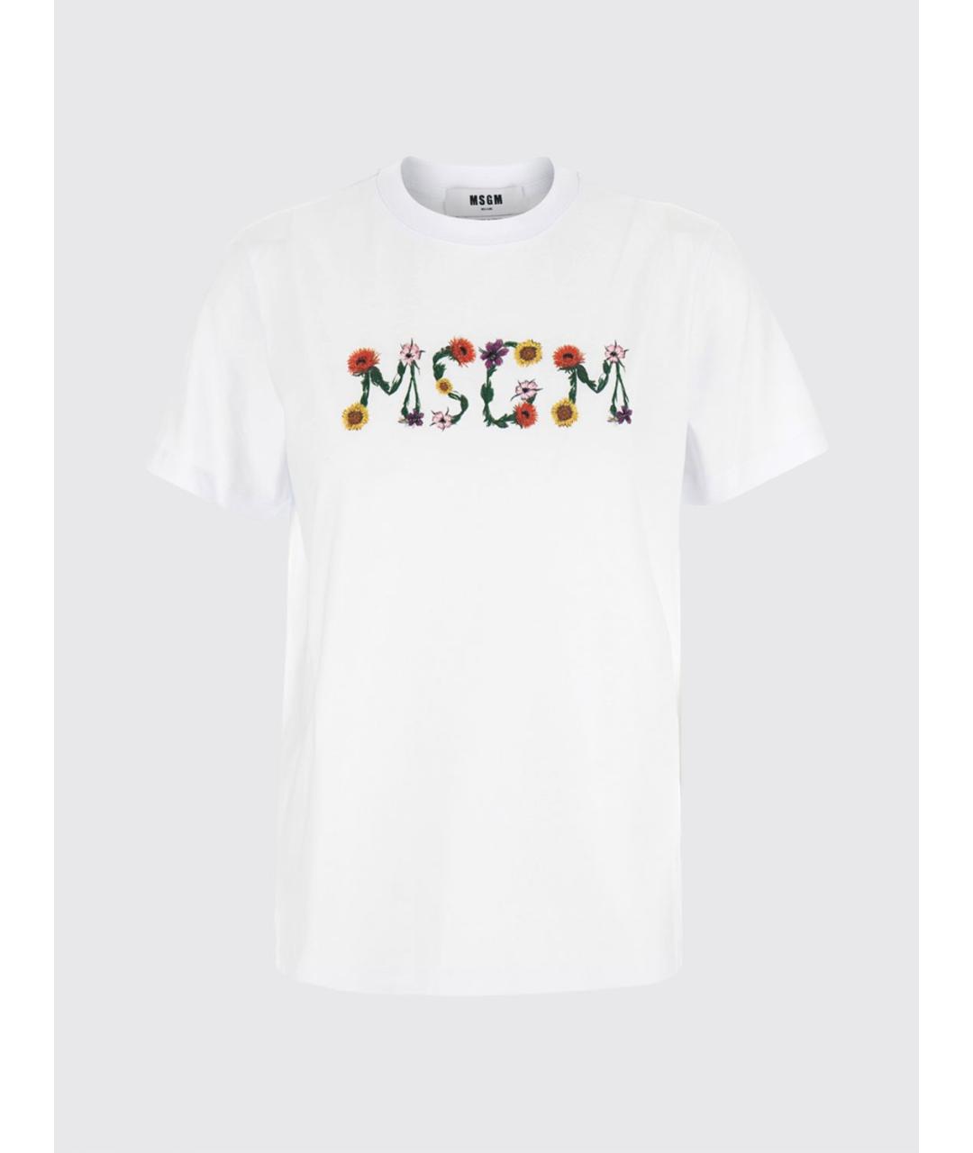 MSGM Белая хлопковая футболка, фото 2