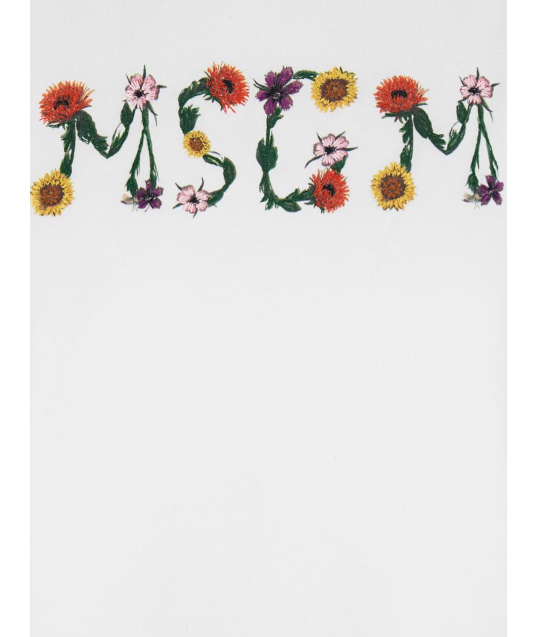 MSGM Белая хлопковая футболка, фото 4