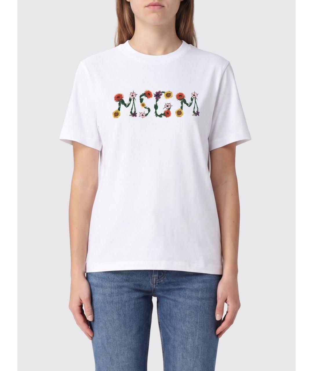 MSGM Белая хлопковая футболка, фото 1