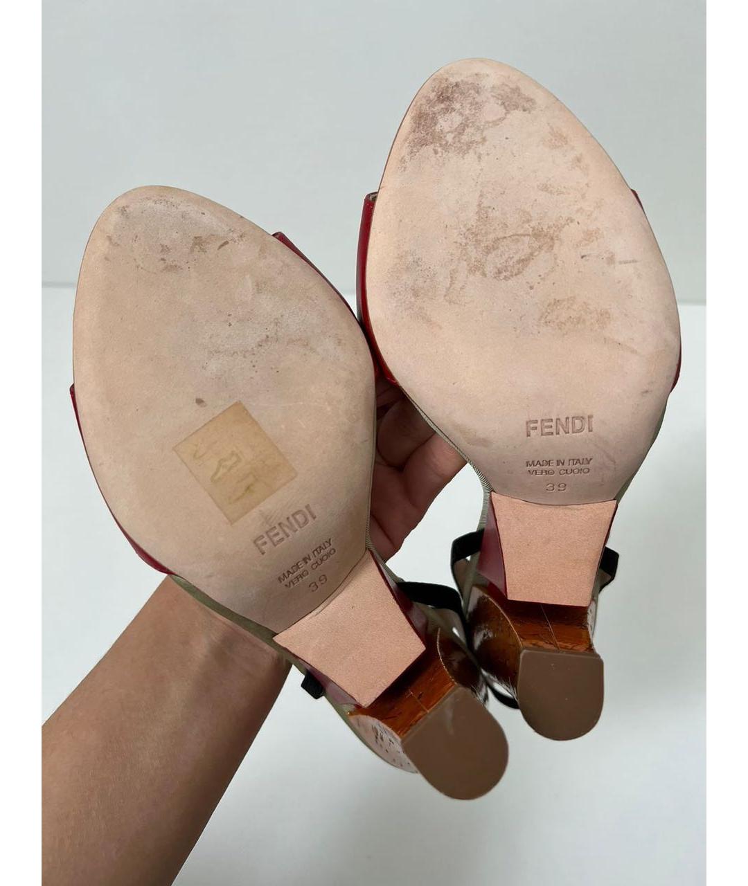 FENDI Кожаные босоножки, фото 7