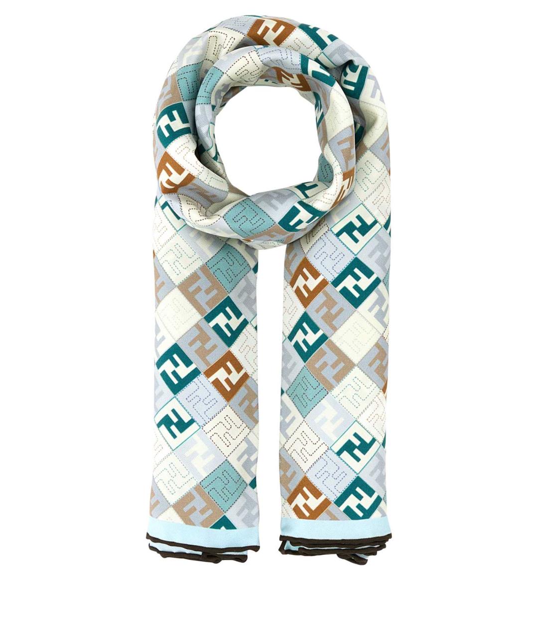 FENDI Мульти шелковый шарф, фото 1