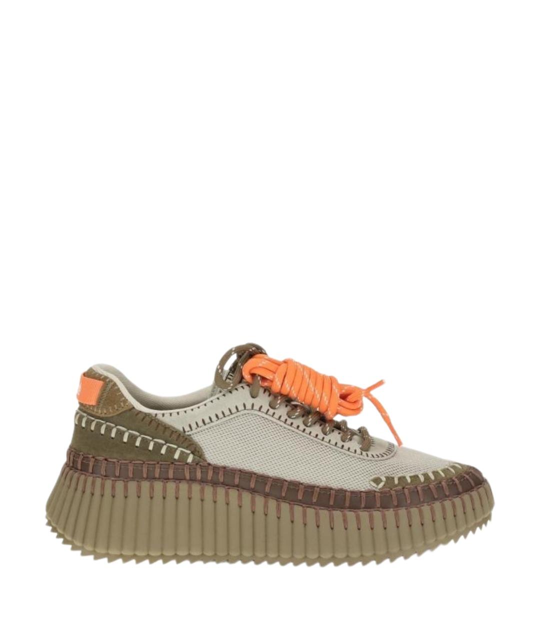 CHLOE Зеленые текстильные кроссовки, фото 1