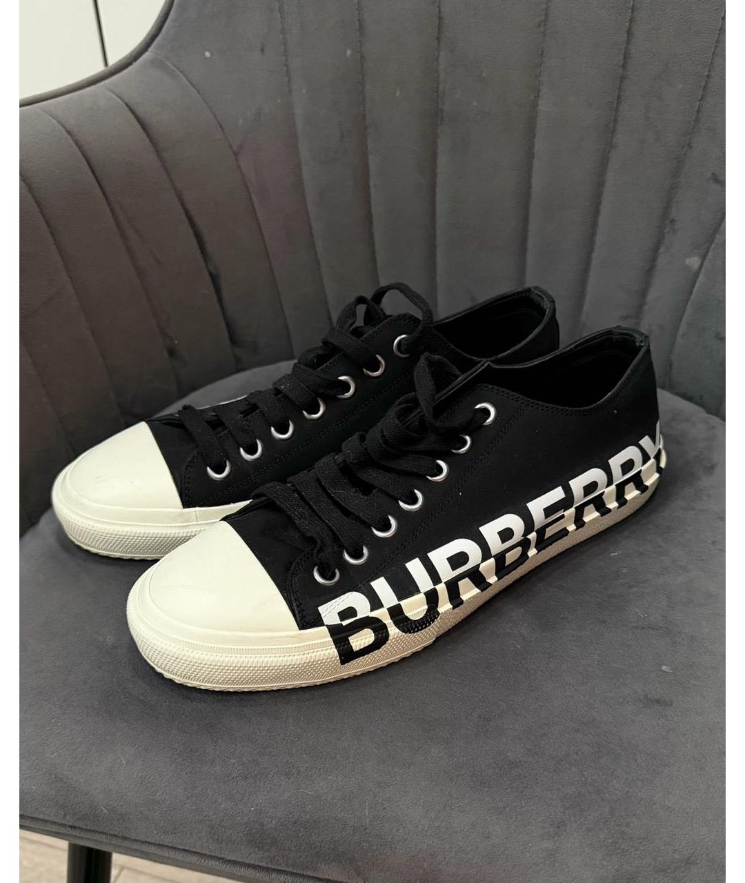 BURBERRY Черные низкие кроссовки / кеды, фото 4