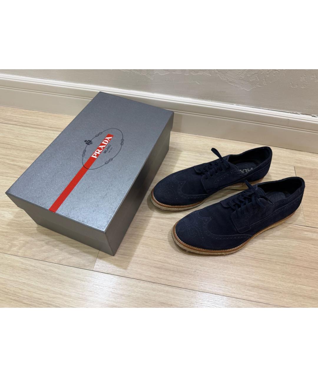PRADA Темно-синие замшевые туфли, фото 7