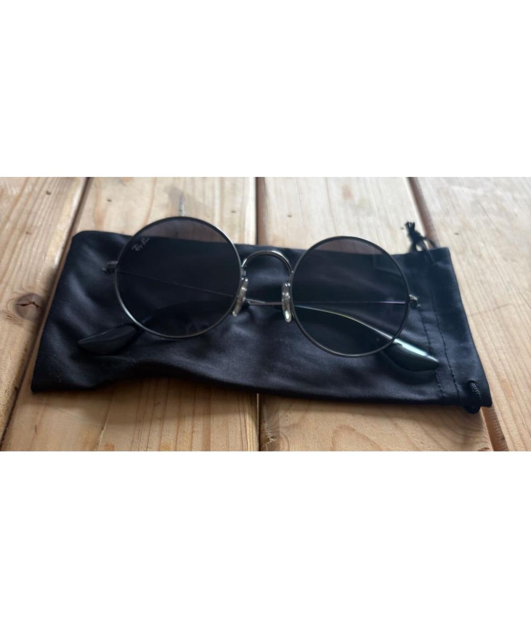 RAY BAN Серебряные металлические солнцезащитные очки, фото 4