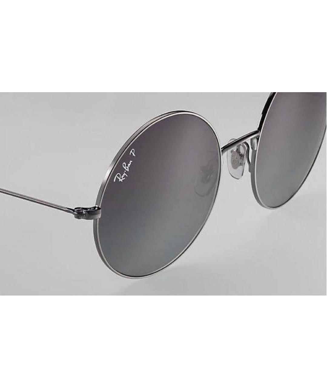 RAY BAN Серебряные металлические солнцезащитные очки, фото 2