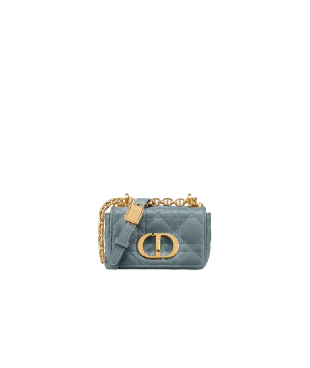 CHRISTIAN DIOR Голубая кожаная сумка через плечо, фото 1