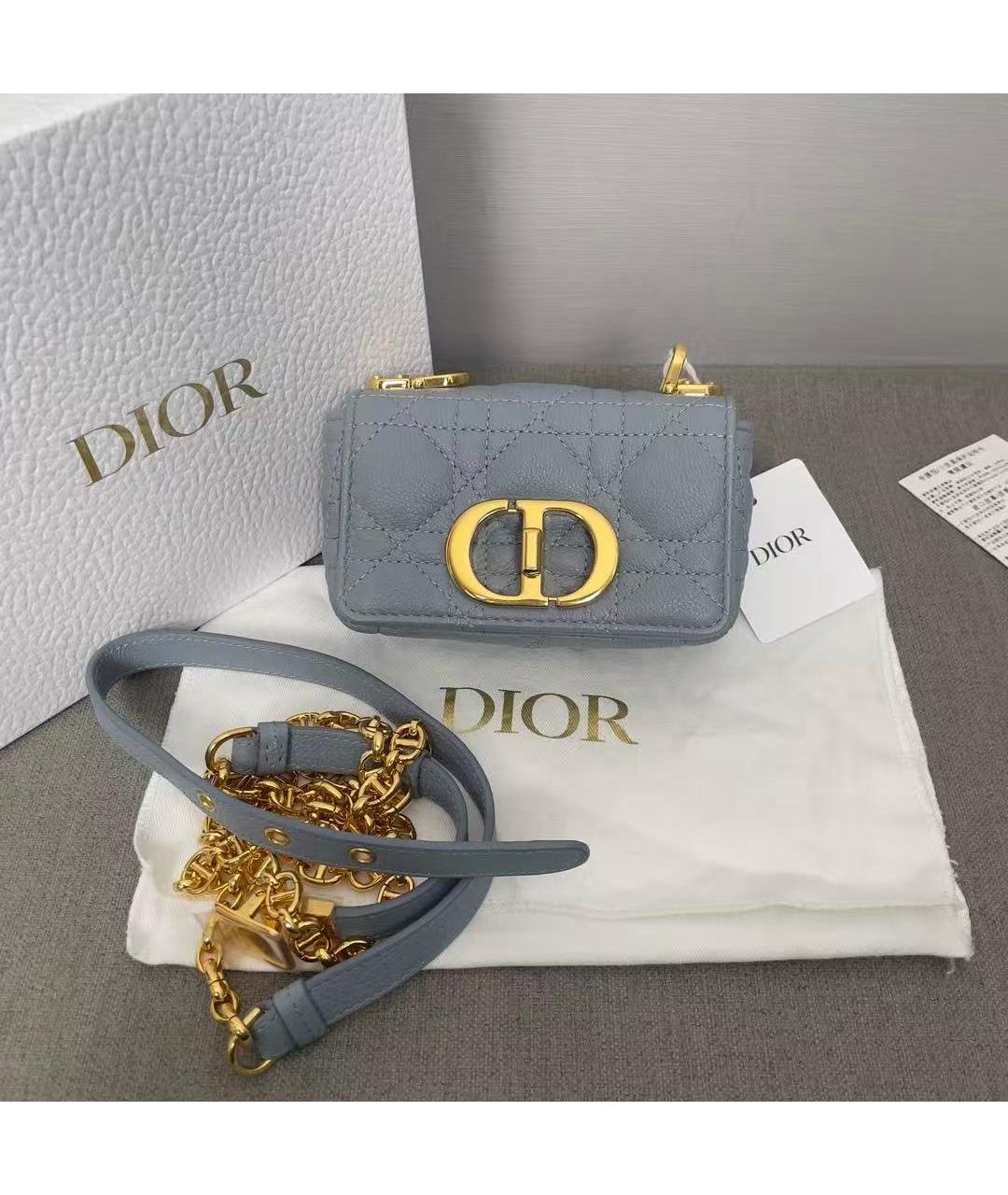 CHRISTIAN DIOR Голубая кожаная сумка через плечо, фото 2