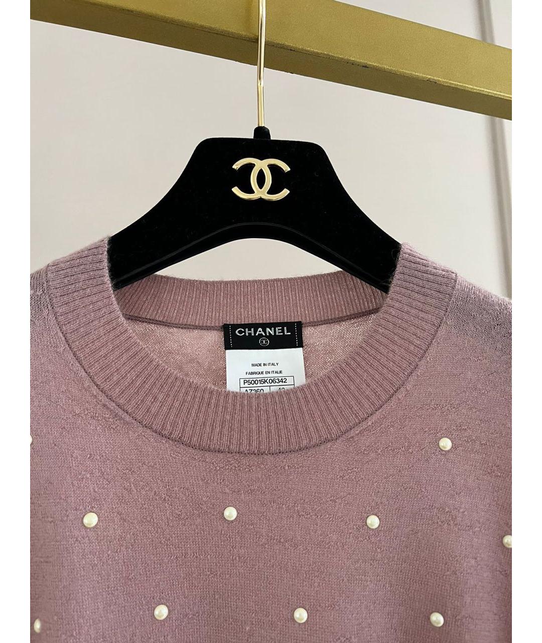 CHANEL Розовый кашемировый джемпер / свитер, фото 3