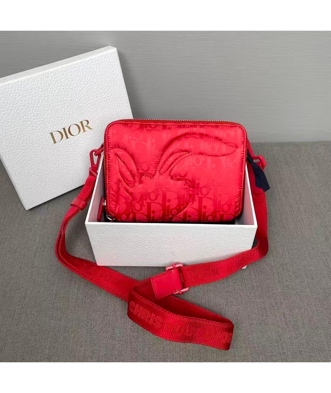 CHRISTIAN DIOR Красная сумка через плечо, фото 2
