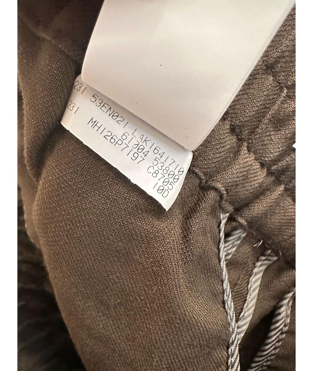 BRUNELLO CUCINELLI Коричневые льняные брюки широкие, фото 4