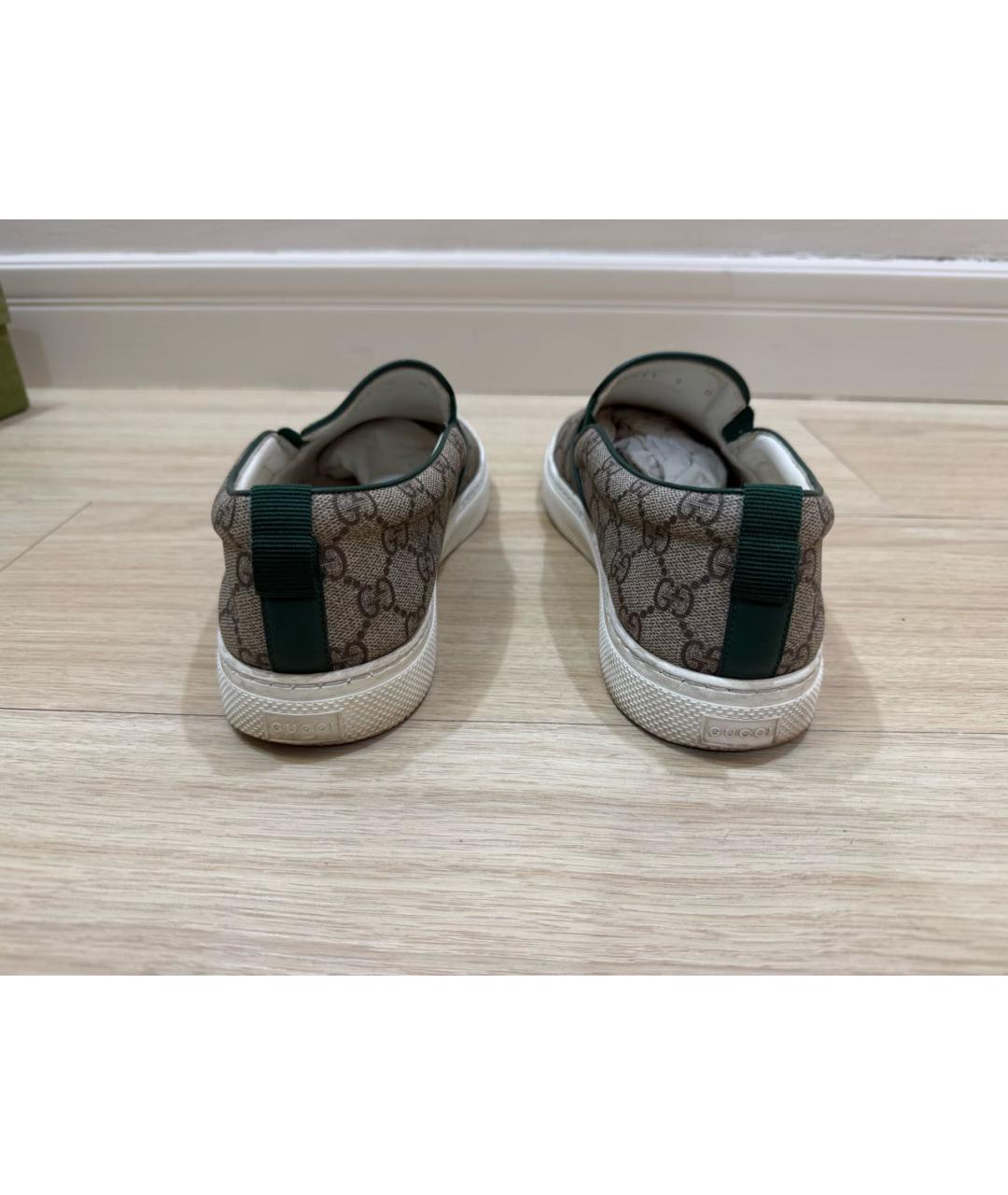 GUCCI Бежевые кожаные слипоны, фото 4