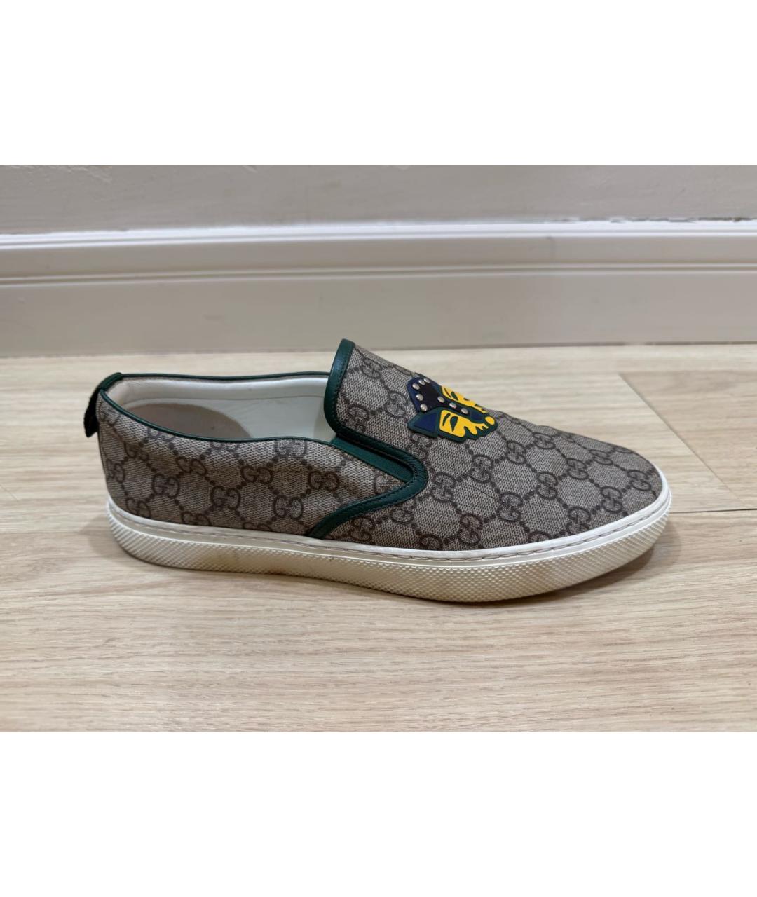 GUCCI Бежевые кожаные слипоны, фото 8
