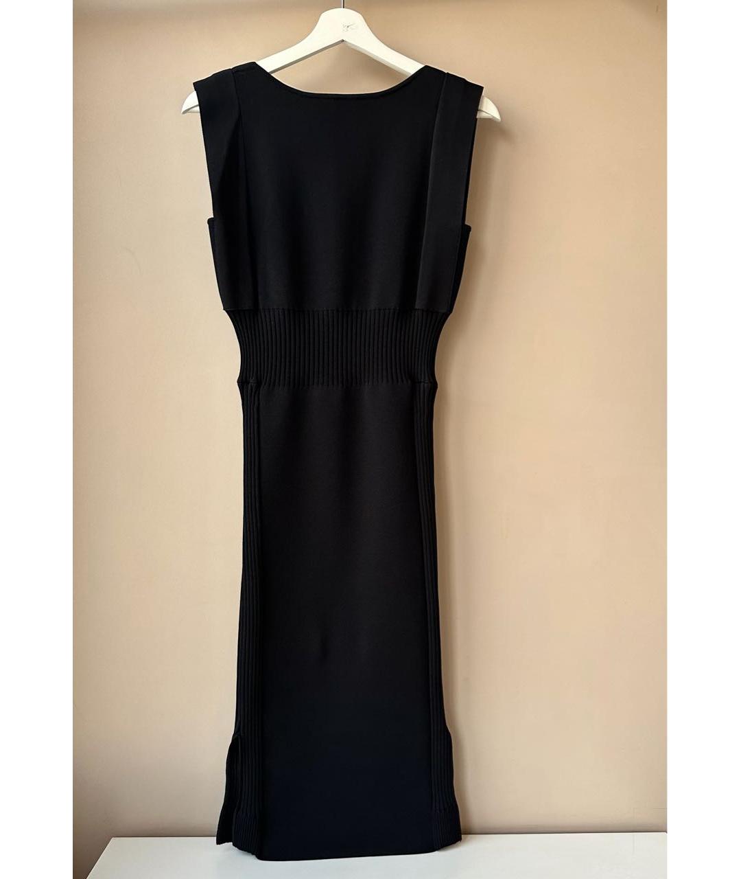 CELINE Черное вискозное повседневное платье, фото 3