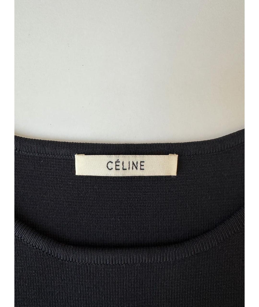 CELINE Черное вискозное повседневное платье, фото 5