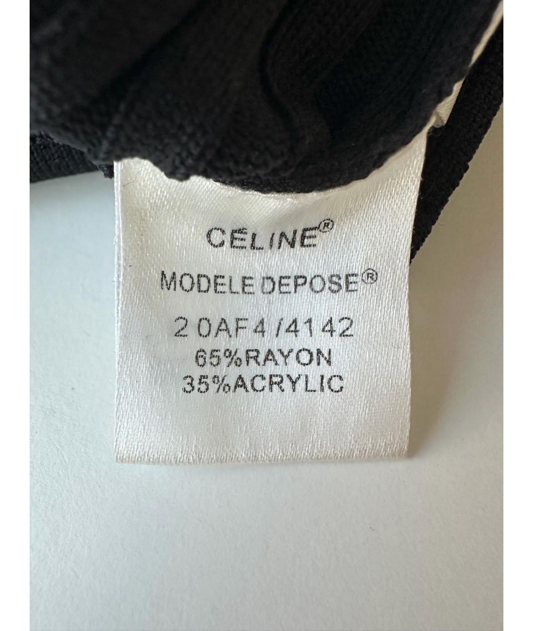 CELINE Черное вискозное повседневное платье, фото 6