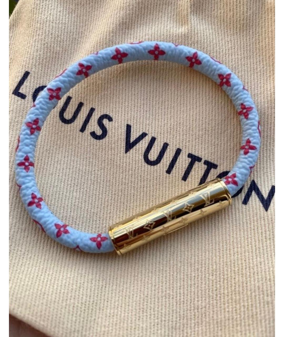 LOUIS VUITTON Голубой кожаный браслет, фото 3