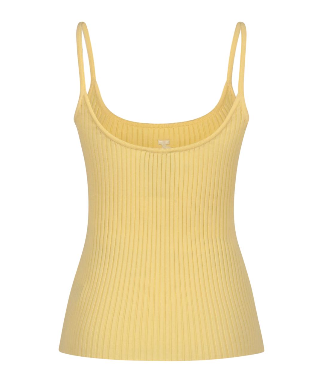 COURREGES Желтая вискозная майка, фото 3