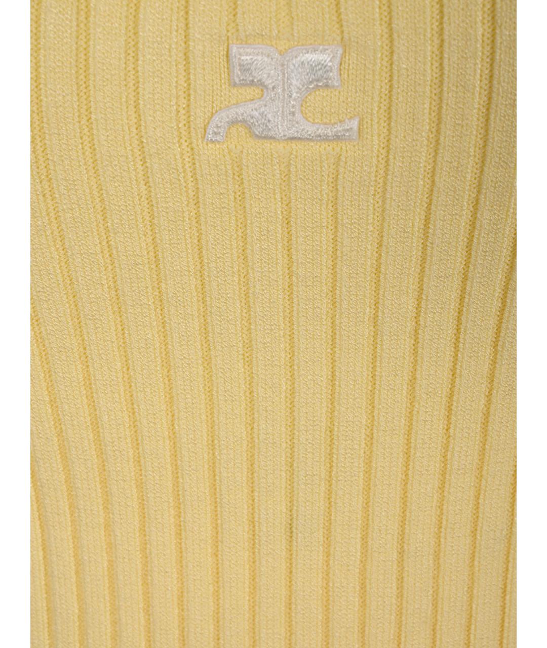 COURREGES Желтая вискозная майка, фото 6