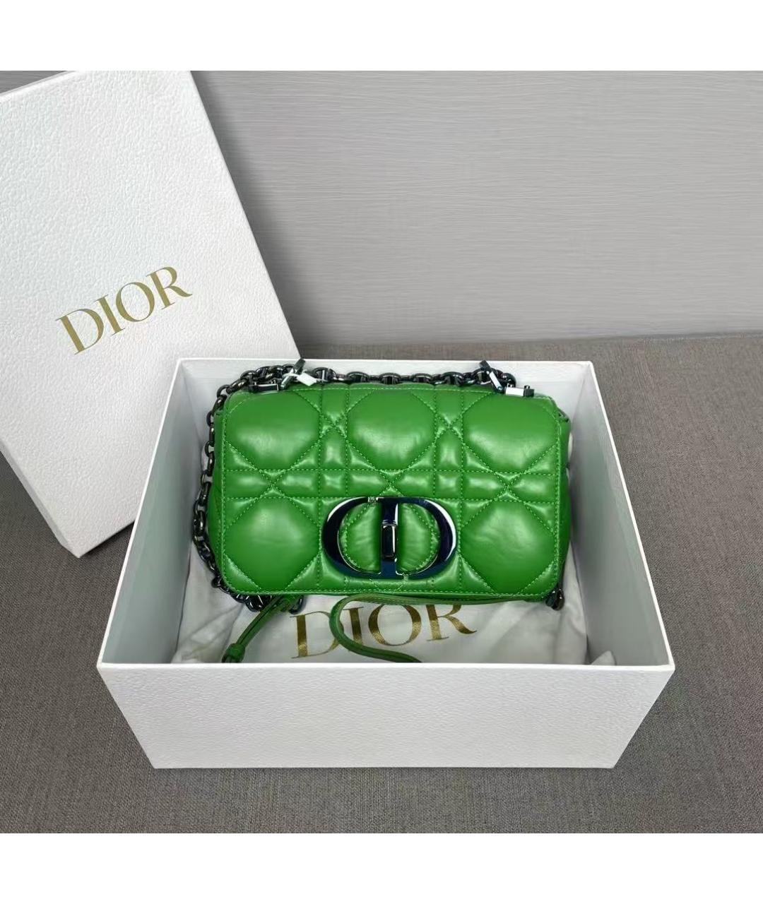 CHRISTIAN DIOR Зеленая кожаная сумка через плечо, фото 2