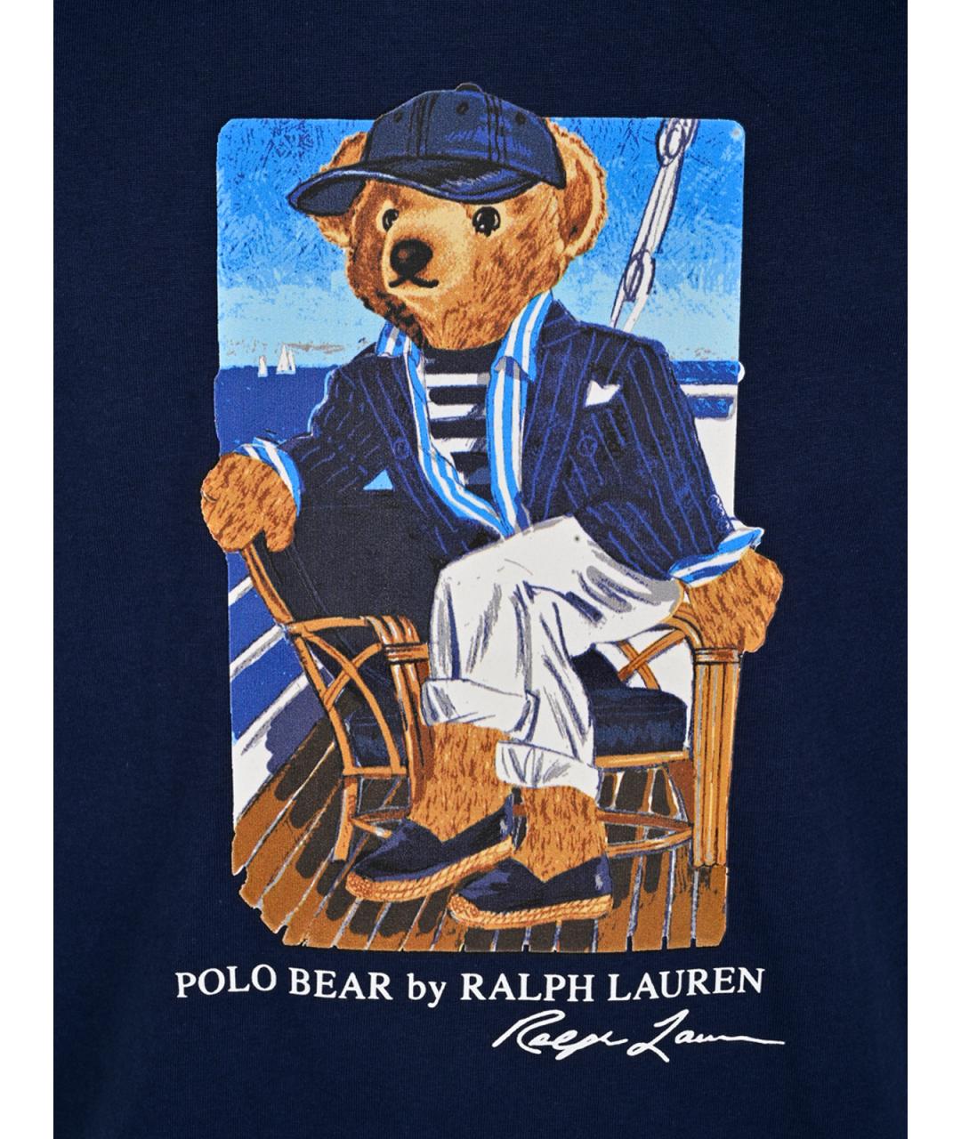 POLO RALPH LAUREN Синяя хлопковая футболка, фото 3