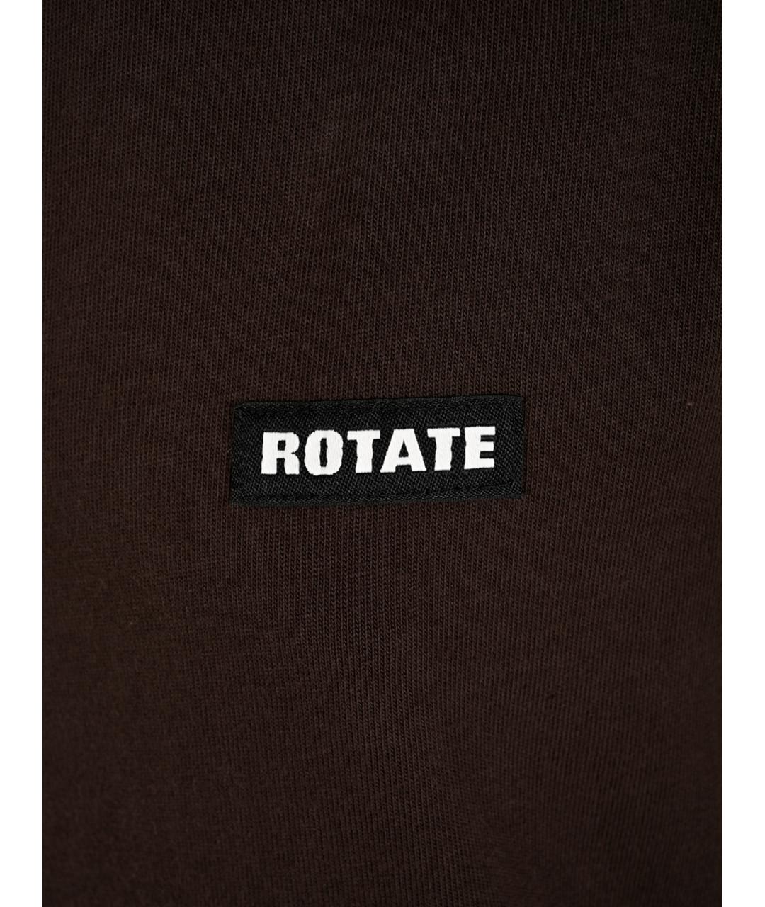 ROTATE Коричневая хлопковая футболка, фото 4