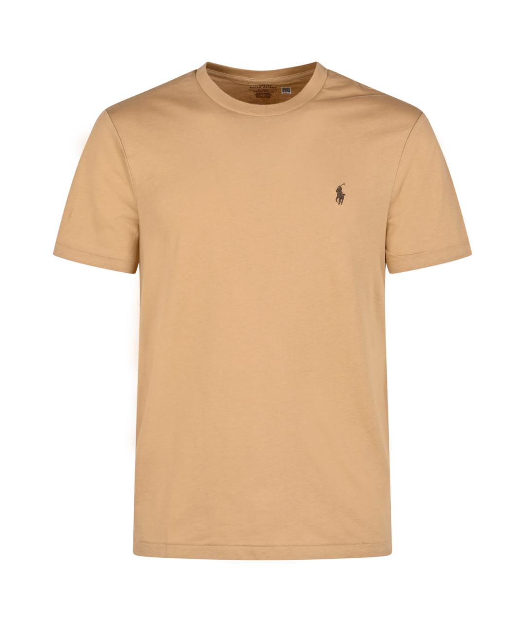POLO RALPH LAUREN Бежевая хлопковая футболка, фото 1