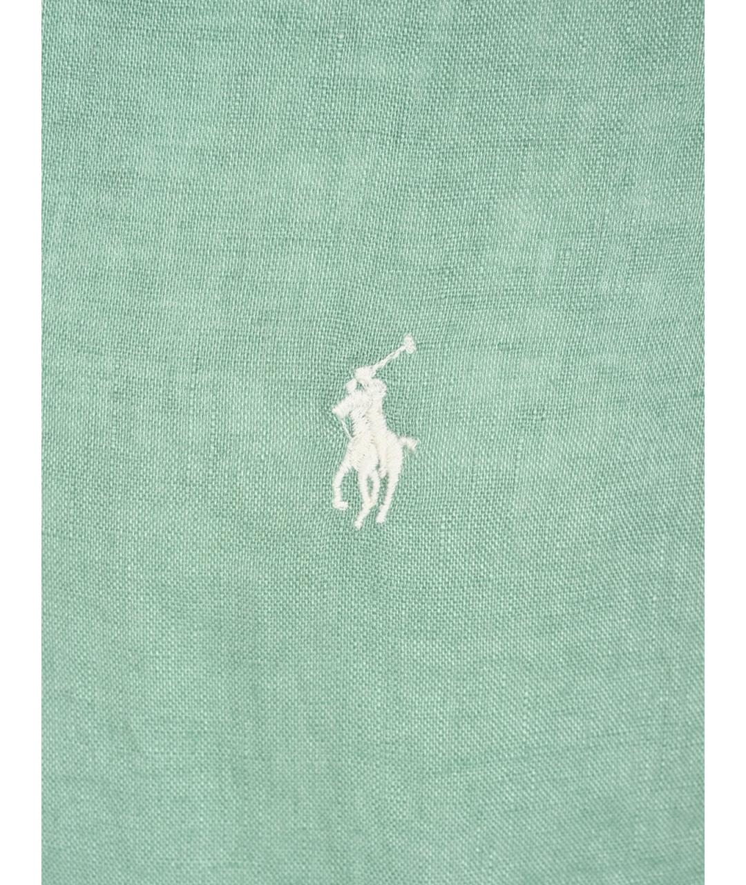 POLO RALPH LAUREN Зеленая льняная кэжуал рубашка, фото 3
