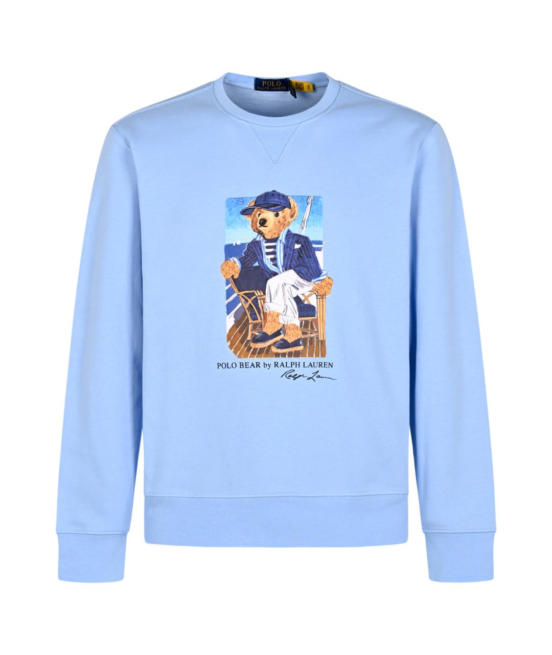 POLO RALPH LAUREN Голубой хлопковый джемпер / свитер, фото 1