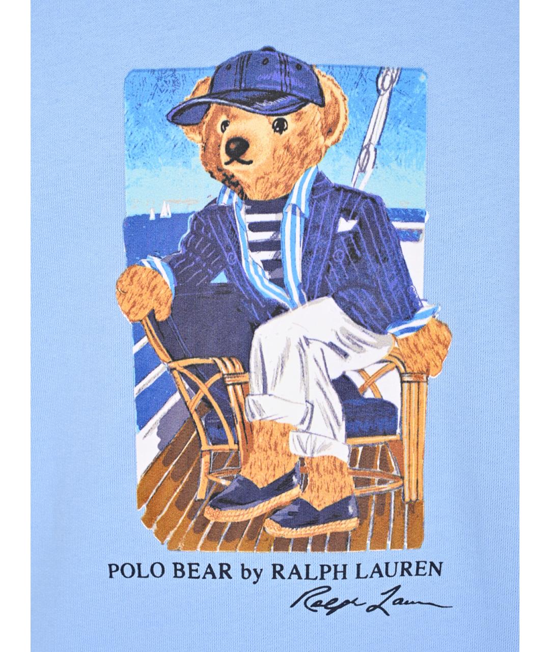 POLO RALPH LAUREN Голубой хлопковый джемпер / свитер, фото 3