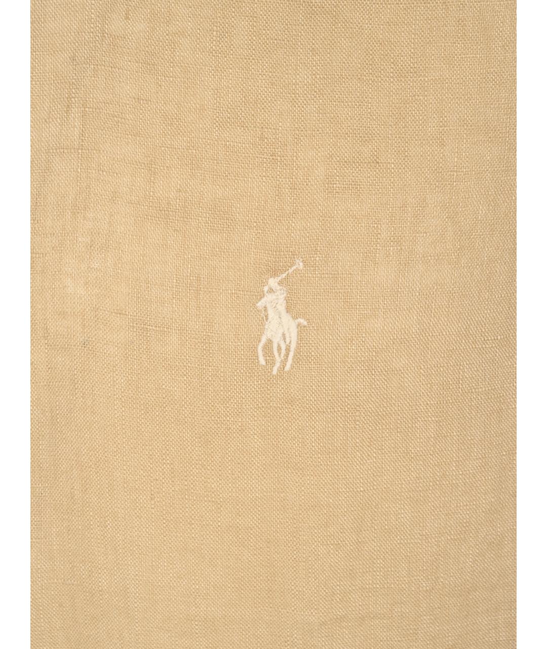 POLO RALPH LAUREN Бежевая льняная классическая рубашка, фото 3