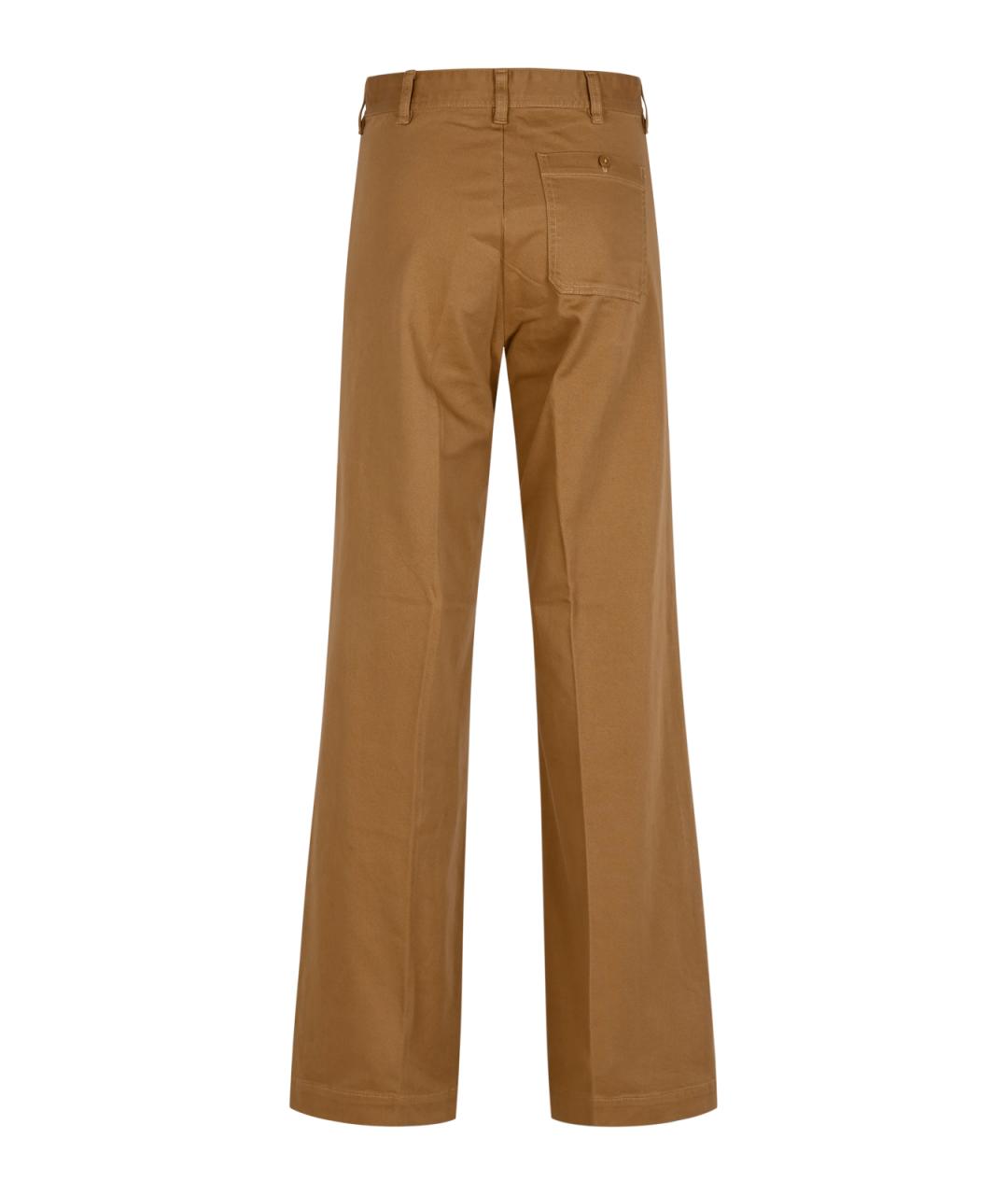POLO RALPH LAUREN Бежевые хлопковые прямые брюки, фото 3
