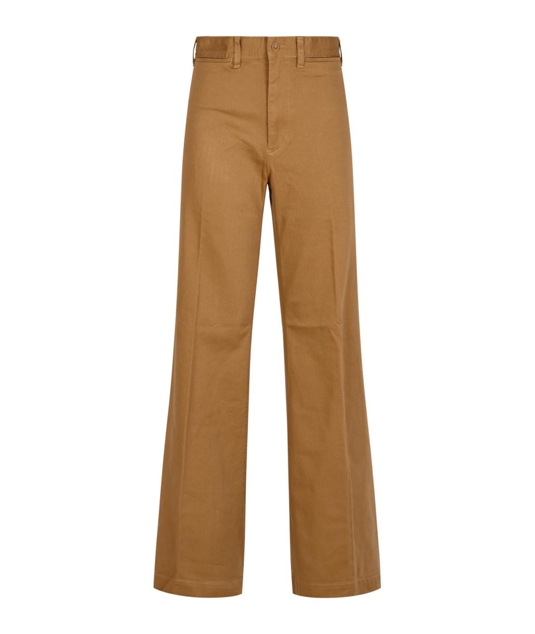 POLO RALPH LAUREN Бежевые хлопковые прямые брюки, фото 1
