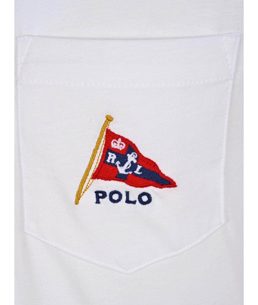 POLO RALPH LAUREN Белая хлопковая футболка, фото 6