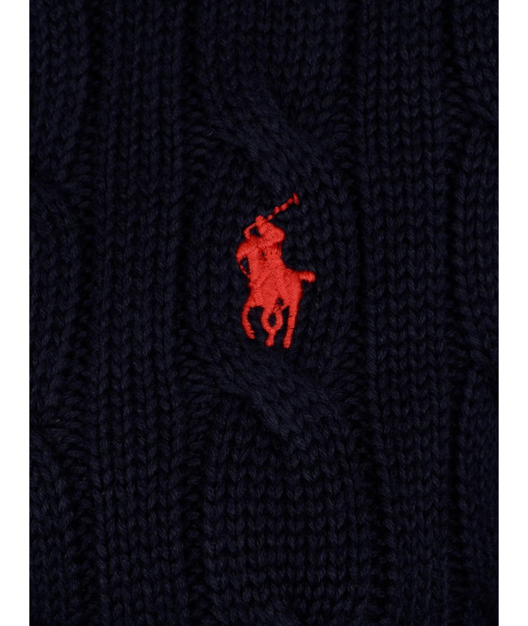 POLO RALPH LAUREN Темно-синий хлопковый кардиган, фото 3