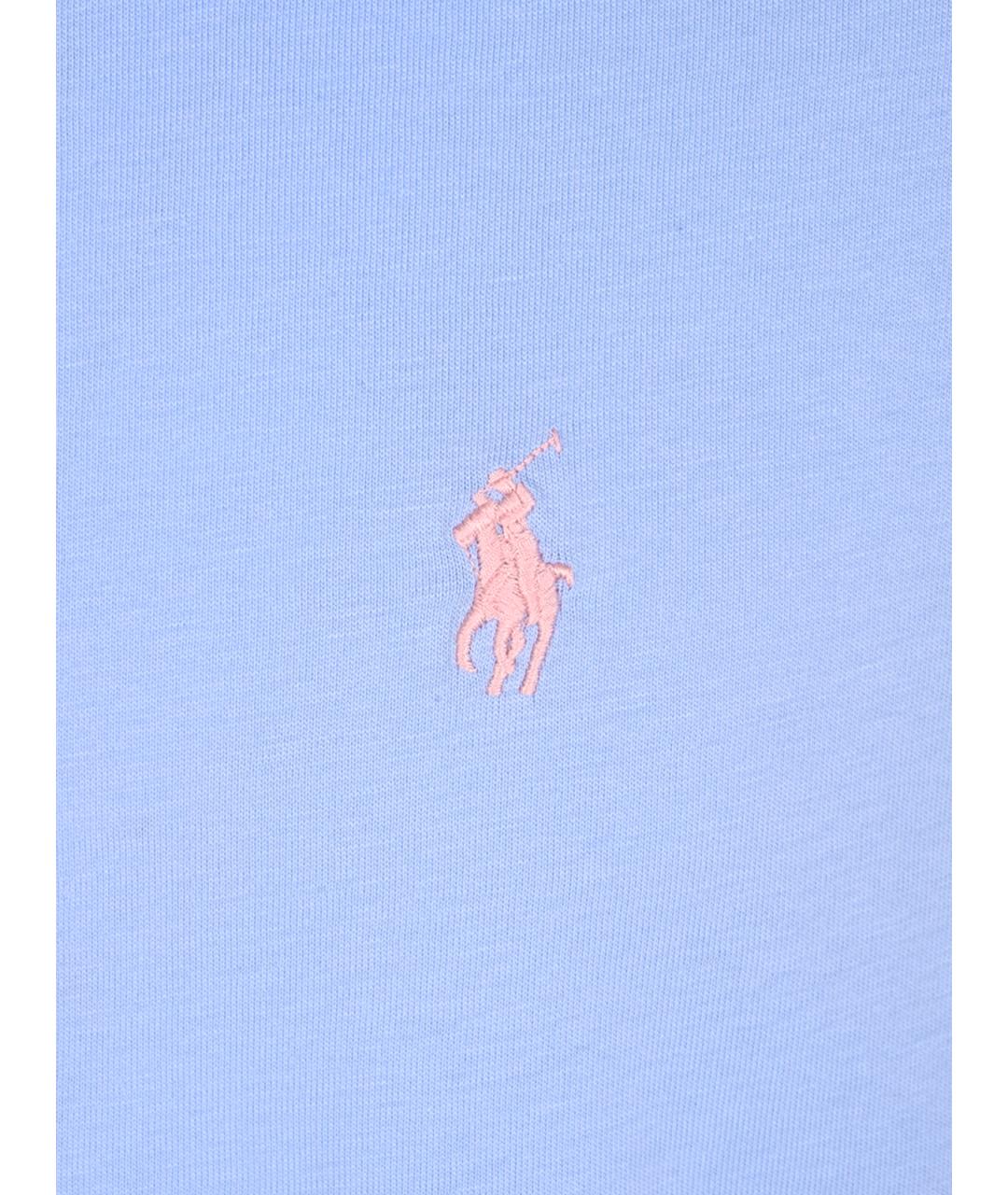 POLO RALPH LAUREN Голубая хлопковая футболка, фото 5