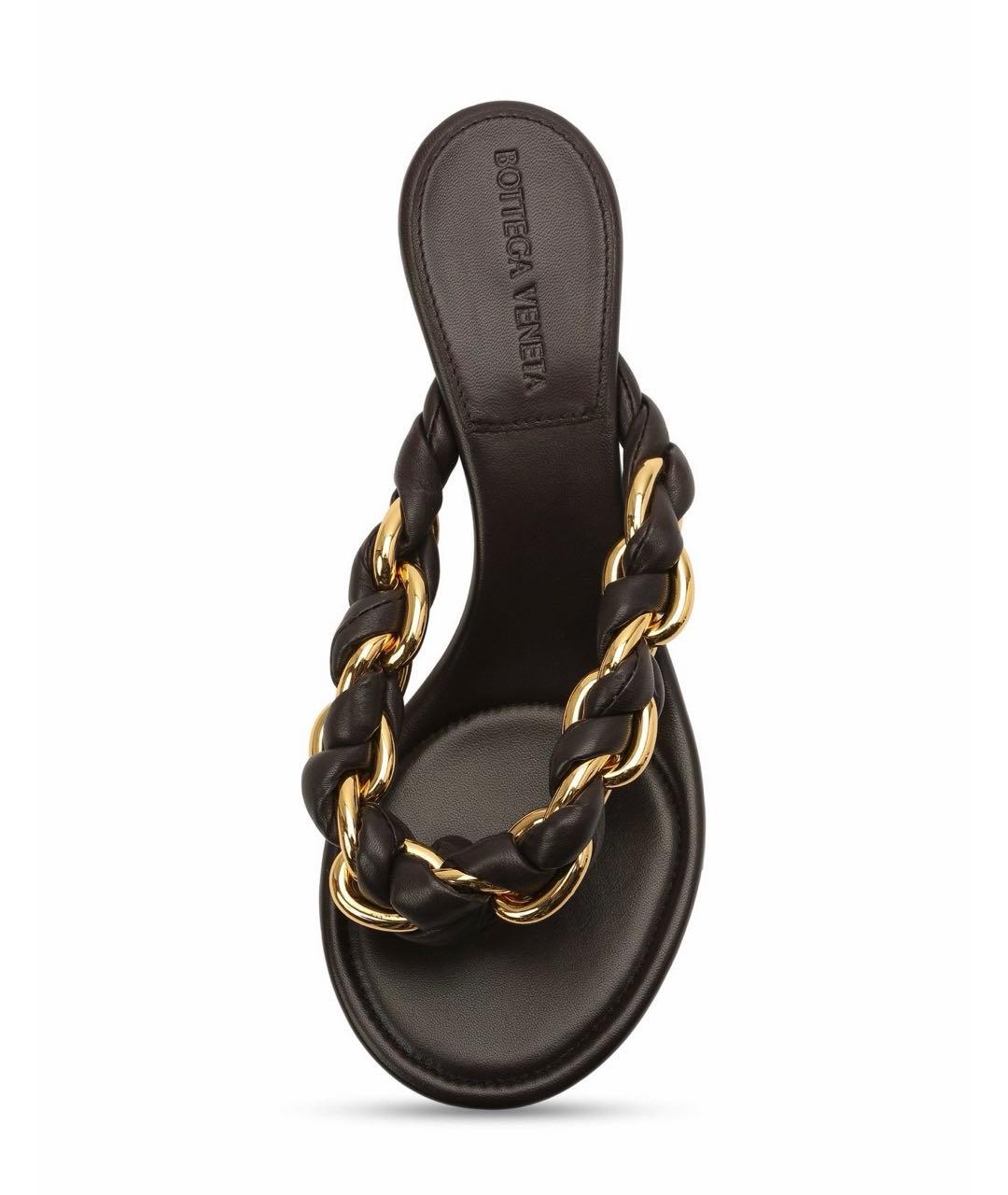 BOTTEGA VENETA Черные кожаные мюли, фото 3