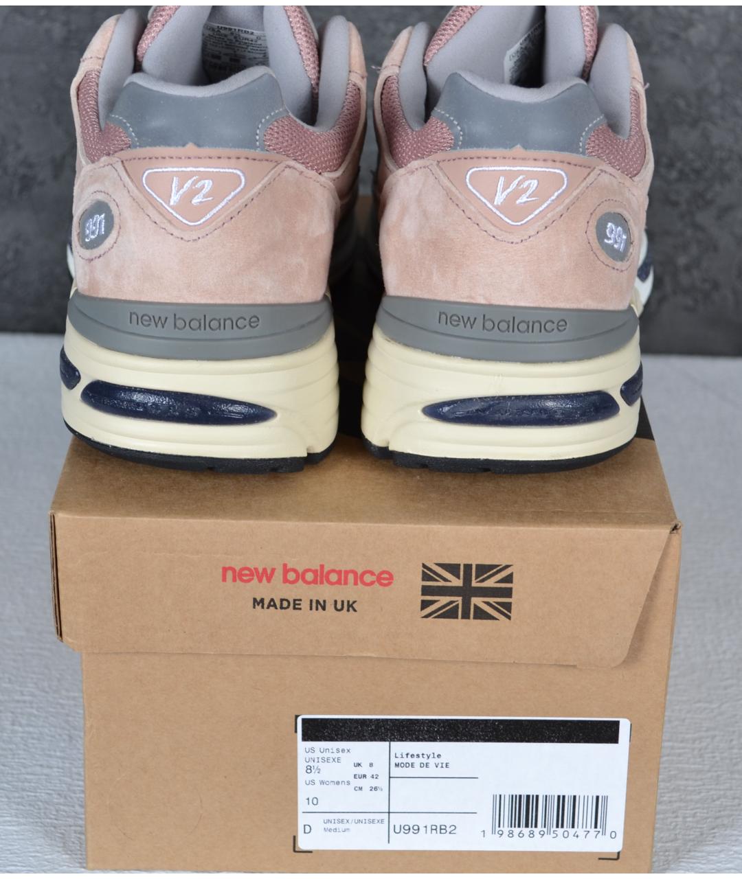 NEW BALANCE Розовые замшевые низкие кроссовки / кеды, фото 4
