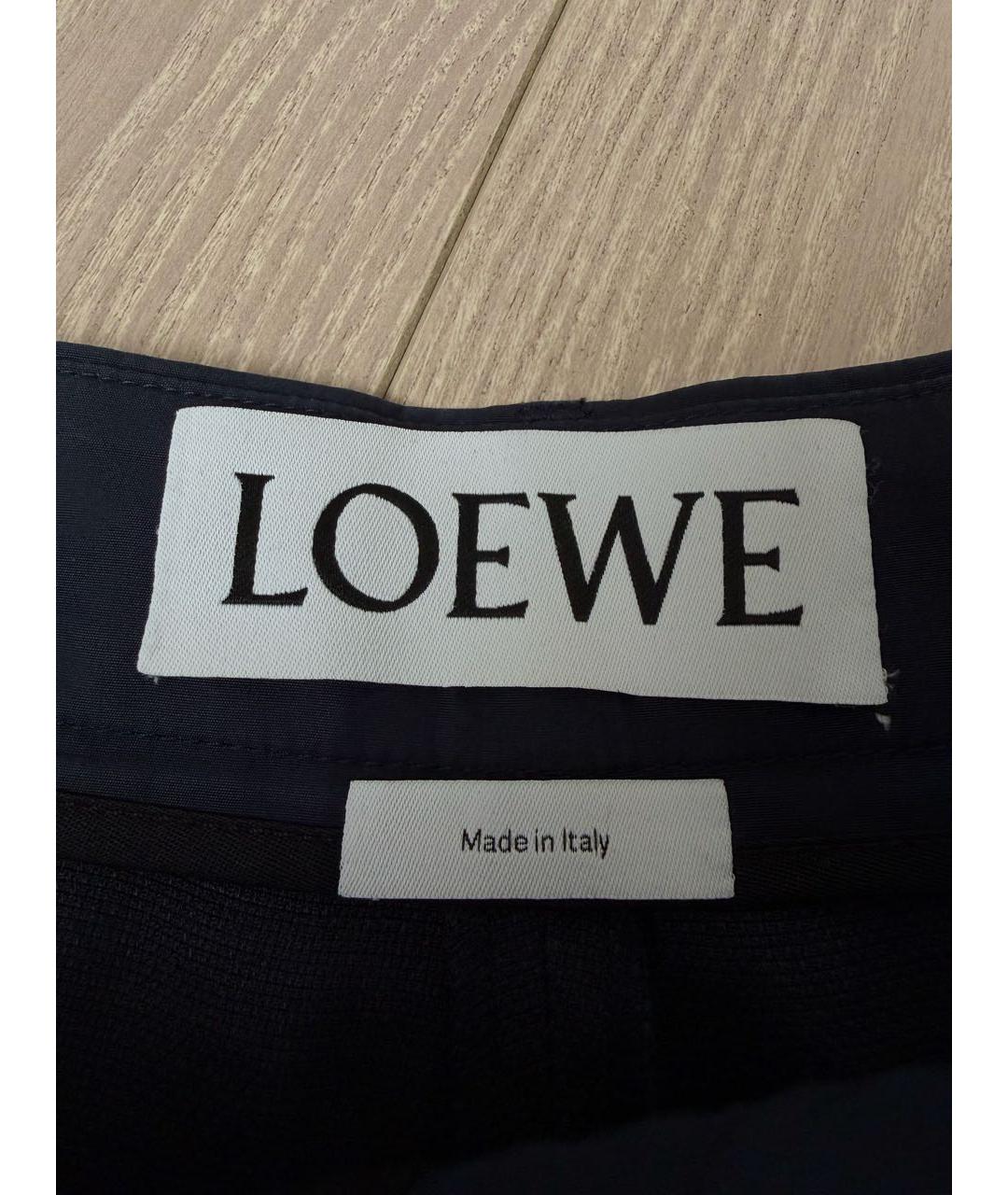 LOEWE Темно-синие льняные бриджи, фото 6