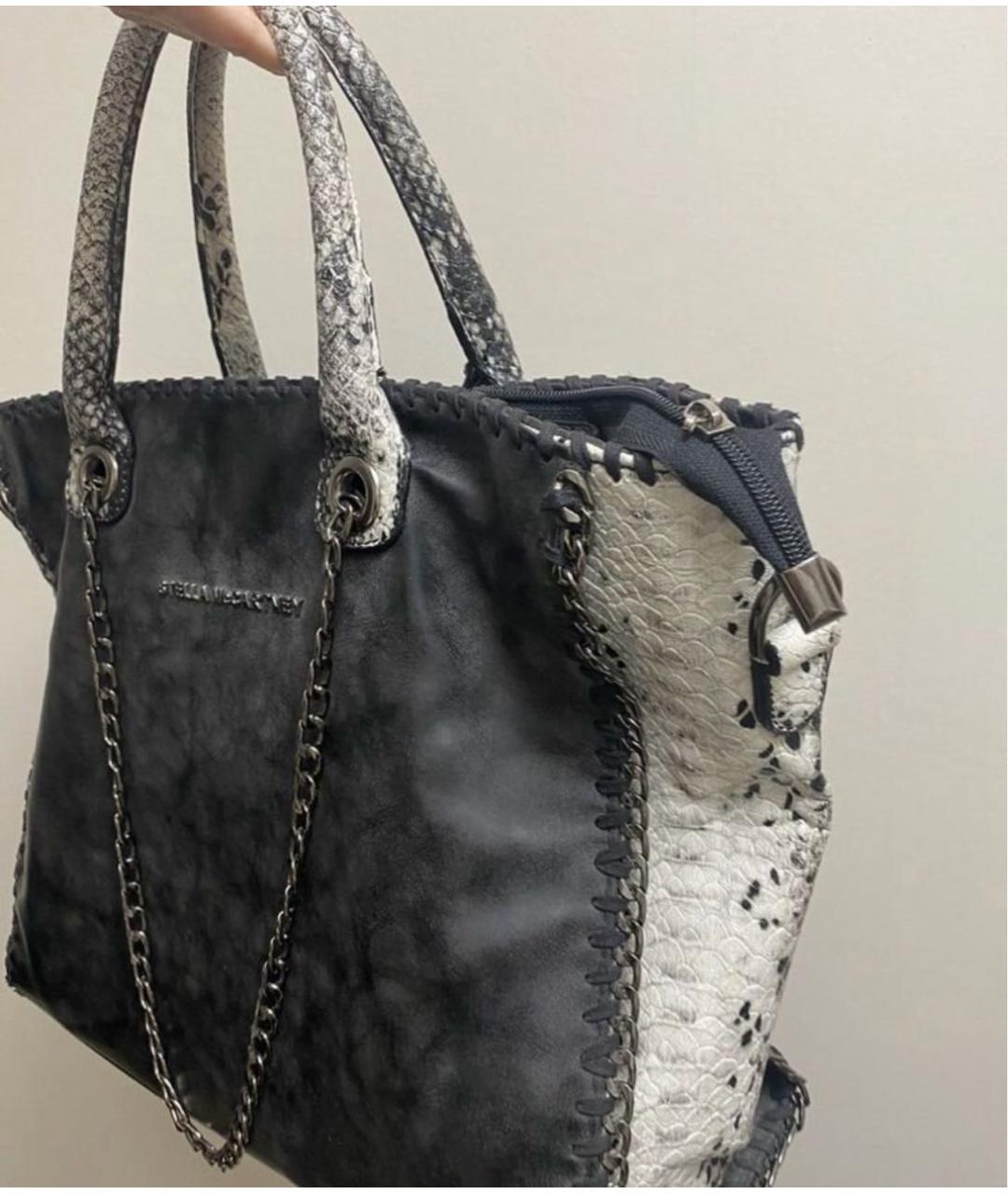 STELLA MCCARTNEY Антрацитовая сумка тоут из искусственной кожи, фото 3